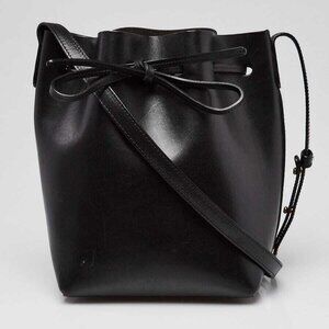 Mansur Gavriel Black Leather Mini Bucket Bag